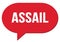 ASSAIL text written in a red speech bubble