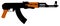 Assault rifle Kalashnikov, AK-47 machine gun. Silhouette vector illustration