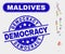 Assemble Maldives Map and Grunge Democracy Watermarks