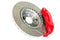 Assembled caliper disc and pads of car brake system