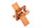 Assembled wooden cross puzzle isolated on a white background