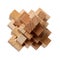 Assembled wooden logic puzzle