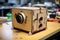 assembling cardboard box for pinhole camera