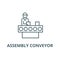 Assembly conveyor  line icon, vector. Assembly conveyor  outline sign, concept symbol, flat illustration