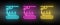 assembly line, conveyor belt, production neon icon set