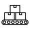 Assembly parcel line icon, outline style