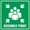 Assembly point sign, fire evacuation
