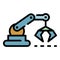 Assembly robot hand icon color outline vector