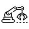 Assembly robot hand icon, outline style
