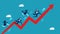 Assessment of staff scores. Career growth. Businessman employee running up the performance graph