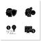 Asset management glyph icons set