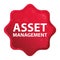 Asset Management misty rose red starburst sticker button