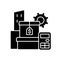 Assets management black glyph icon