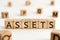 Assets - word from wooden blocks with letters