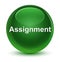 Assignment glassy soft green round button