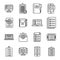 Assignment icons set outline vector. Fast exam