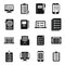 Assignment icons set simple vector. Fast exam