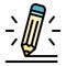 Assignment pen icon color outline vector