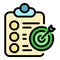 Assignment target icon color outline vector