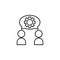 assimilation, discuss, opinion icon. Element of social problem and refugees icon. Thin line icon for website design and