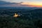 Assisi Umbria Basilica di San Francesco at sunset