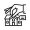 assistance rental property estate home line icon vector illustration