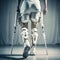 Assistant robotic legs,Physiotherapy Rehabilitation Technology to Make Disabled Person Walk, Focus on Legs,AI generated