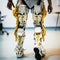 Assistant robotic legs,Physiotherapy Rehabilitation Technology to Make Disabled Person Walk, Focus on Legs,AI generated