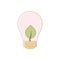 Associations and symbols Sustainability. Energy symbols: light bulb with leaf. Icons for applications and sites on the