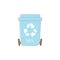 Associations and symbols Sustainability. Garbage bin with symbols of recycling, garbage sorting. Design on a white
