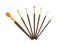 Assorted acrylic paint brushes