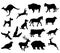 Assorted animal silhouettes