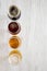 Assorted beers on a white wooden background, top view. Overhead, from above. Copy space