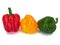 Assorted bell peppers isolated on a white