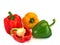 Assorted bell peppers isolated on a white