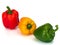 Assorted bell peppers isolated on a white