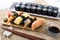 Assorted Black Sushi and Maki Roll