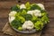 Assorted broccoli, romanesco and cauliflower