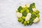 Assorted broccoli, romanesco and cauliflower