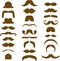 Assorted Brown Moustache Silhouettes