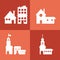 Assorted building type icons image