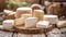 Assorted Cheese Pile on Table