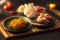 Assorted Chinese food. Famous Chinese cuisine dishes on table. Top view. Chinese restaurant concept. Asian style banquet