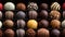 Assorted chocolates, luxury chocolate bonbons, close-up. Food Background