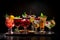 Assorted Cocktails on a Dark Background. AI