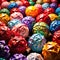 Assorted colorful crumpled paper balls, showing diverse discarded ideas