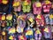 Assorted colorful rubber slippers on sale at a store