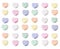 Assorted colors of blank candy hearts