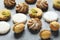 Assorted cookies: linzer cookies,shortbread, nuts cookie, orange almond cookies