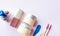 Assorted cosmetic products background